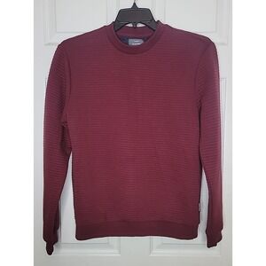 Peter Werth N.1 Sweater Ribbed Cotton Blend Burgundy Long Sleeve Men's Medium